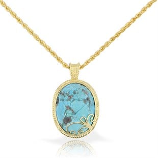 925 Ayar Doğal Taşlı Gümüş Kolye