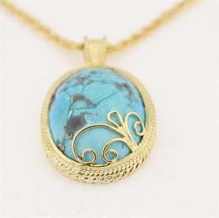 925 Ayar Doğal Taşlı Gümüş Kolye