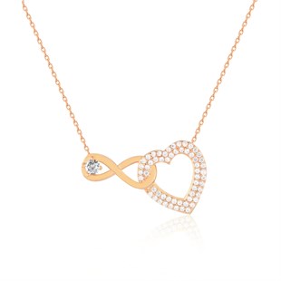 925 Ayar Gümüş Sonsuzluk Kalp Kolye
