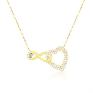 925 Ayar Gümüş Sonsuzluk Kalp Kolye
