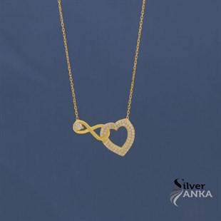 925 Ayar Gümüş Sonsuzluk Kalp Kolye