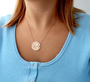 925 Ayar Gümüş 3 Boyutlu Kalp Harf Kolye