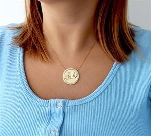 925 Ayar Gümüş 3 Boyutlu Kalp Harf Kolye