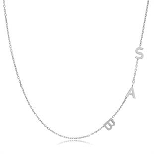 925 Ayar Gümüş 3 Harfli Köprücük Kolye