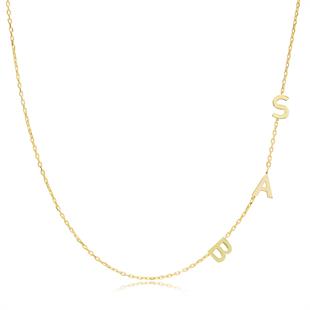 925 Ayar Gümüş 3 Harfli Köprücük Kolye