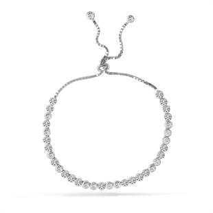 925 Ayar Gümüş 3 mm Taşlı Asansörlü Su Yolu Bileklik