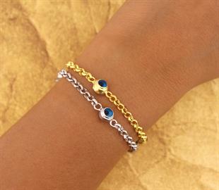 925 Ayar Gümüş 3 Nazar Gözlü Bileklik