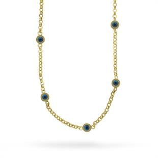 925 Ayar Gümüş 3 Nazar Gözlü Kolye