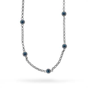 925 Ayar Gümüş 3 Nazar Gözlü Kolye