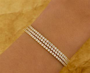 925 Ayar Gümüş 3 Sıra Işık Seli Su Yolu Bileklik