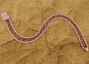 925 Ayar Gümüş 3 Sıra Işık Seli Su Yolu Bileklik