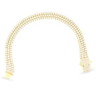 925 Ayar Gümüş 3 Sıra Işık Seli Su Yolu Bileklik