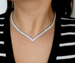 925 Ayar Gümüş 3 Sıra Su Yolu Kolye