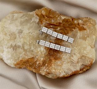 925 Ayar Gümüş 3 Sıra Su Yolu Küpe