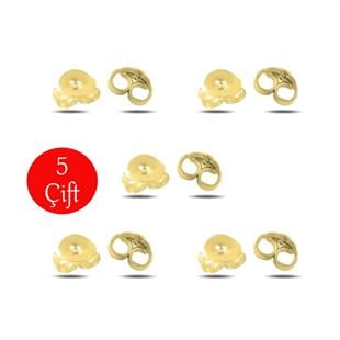 925 Ayar Gümüş 5 Çift Küpe Klipsi - Küpe Kelebeği 