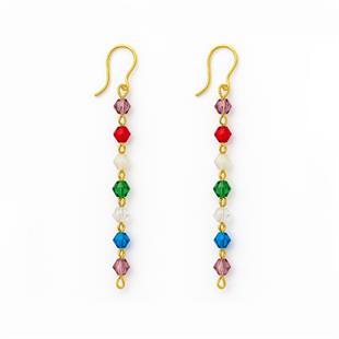 925 Ayar Gümüş 7 Çakra Kristal Harmoni Reiki Küpe