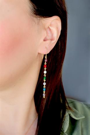 925 Ayar Gümüş 7 Çakra Kristal Harmoni Reiki Küpe