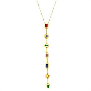 925 Ayar Gümüş 7 Element Aurora Y Model Kolye