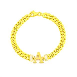 925 Ayar Gümüş A Harfi Bileklik