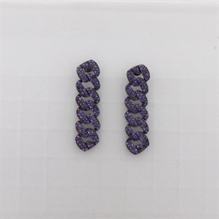 925 Ayar Gümüş Ametist Taşlı Gurmet Küpe