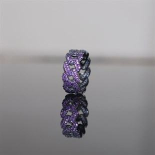 925 Ayar Gümüş Ametist Taşlı Gurmet Yüzük