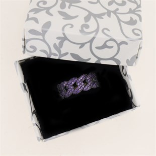 925 Ayar Gümüş Ametist Taşlı Gurmet Yüzük