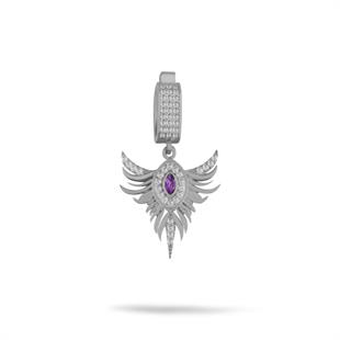 925 Ayar Gümüş Anka Kuşu Ametist Taşlı Charm