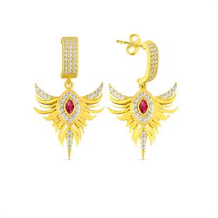 925 Ayar Gümüş Anka Kuşu Küpe