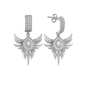 925 Ayar Gümüş Anka Kuşu Küpe