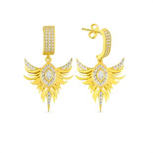 925 Ayar Gümüş Anka Kuşu Küpe