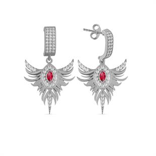 925 Ayar Gümüş Anka Kuşu Küpe