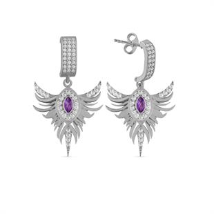 925 Ayar Gümüş Anka Kuşu Küpe