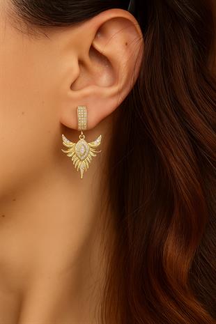 925 Ayar Gümüş Anka Kuşu Küpe