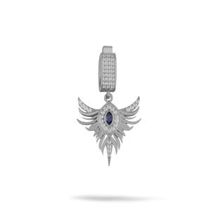 925 Ayar Gümüş Anka Kuşu Safir Taşlı Charm