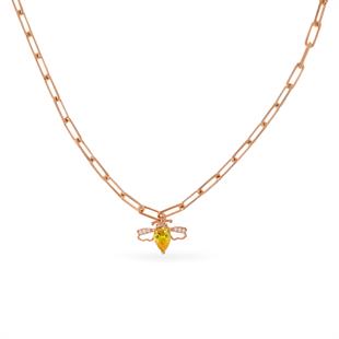 925 Ayar Gümüş Arı Detaylı Kolye