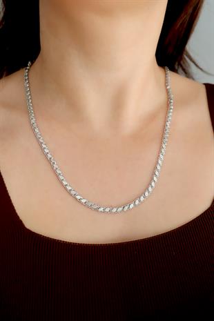 925 Ayar Gümüş Arpa Pullu Zincir