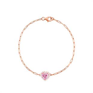 925 Ayar Gümüş Ataç Zincirli Kalp Bileklik