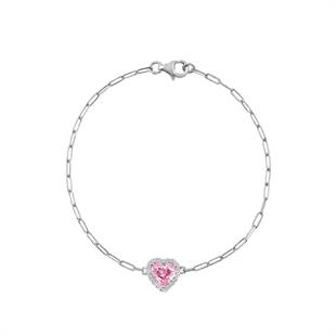 925 Ayar Gümüş Ataç Zincirli Kalp Bileklik