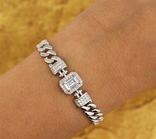 925 Ayar Gümüş Baget Şık Gurmet Bileklik