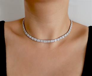 925 Ayar Gümüş Baget Su Yolu Kolye