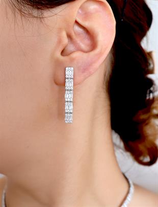 925 Ayar Gümüş Baget Su Yolu Küpe