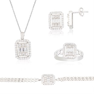 925 Ayar Gümüş Baget Takı Seti