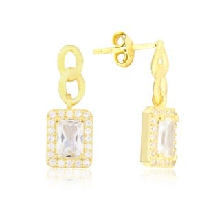 925 Ayar Gümüş Baget Takı Seti Altın Kaplama Zincir Detay