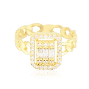 925 Ayar Gümüş Baget Takı Seti Altın Kaplama Zincir Detay