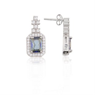 925 Ayar Gümüş Baget Takı Seti Mistik Topaz 3lü Set