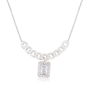 925 Ayar Gümüş Baget Takı Seti Zincir Detay