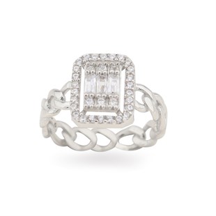 925 Ayar Gümüş Baget Takı Seti Zincir Detay