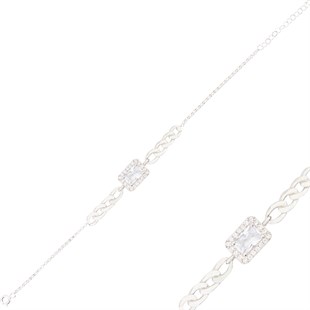 925 Ayar Gümüş Baget Takı Seti Zincir Detay