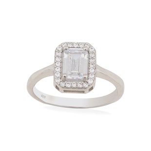 925 Ayar Gümüş Baget Takı Seti Zirkon Taş 3lü Set