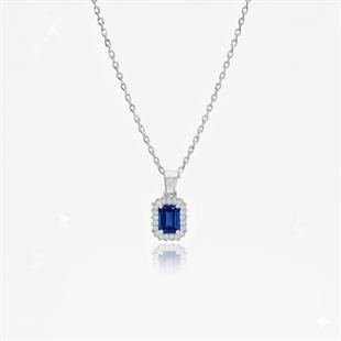 925 Ayar Gümüş Baget Taşlı Anturaj  Kolye